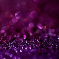 Purple glitter magic background. Defocused light and free focused place for your design.