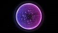 Purple Glowing Circle with Neon Lights Royalty Free Stock Photo