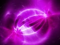 Purple glowing energy correlated strings in space