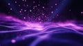 Purple glowing particles forming abstract waves background Royalty Free Stock Photo