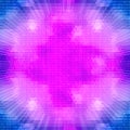 Purple glowing quantum processor on a binary code background