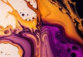 Purple gold abstract background of marble watercolor AI generated