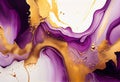 Purple gold abstract background of marble watercolor AI generated