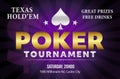 Purple and gold Poker night tournament event invitation
