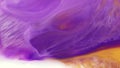 Purple, golden, white and other colors spread on the surface. Contemporary fluid art, acrylic flow animation. Colorful