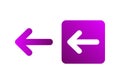 Purple Gradient Back Arrow Icon Indicating Navigation and Return Button for App Interfaces Royalty Free Stock Photo