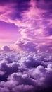 Purple gradient mystical moonlit sky with clouds, atmospheric background for mobile phone