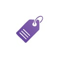 Purple gradient price tag with a string isolated on white, promotion or pricing concept symbol, design element Royalty Free Stock Photo