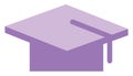 Purple graduation hat, icon