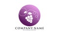 Purple grape fruit silhouette logo design icon vector Royalty Free Stock Photo