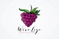 Purple Grape Logo Design Template Royalty Free Stock Photo