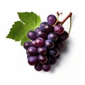 Purple Grapes On White Background: Infused Symbolism In Velvia Style