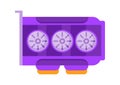 Purple graphics card with three cooling fans is working properly Royalty Free Stock Photo