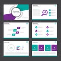 Purple green presentation templates Infographic elements flat design set for brochure flyer leaflet marketing Royalty Free Stock Photo