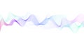 purple green Sound wave line curve on white background.