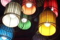 Purple, green, yellow, white, red and orange round stylish lamps Royalty Free Stock Photo