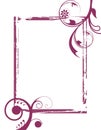 Purple grunge swirls frame