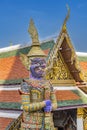 Purple Guardian Statue Grand Palace Bangkok Thailand