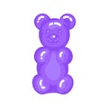 Purple gummy bear jelly sweet candy with amazing flavor flat style design vector illustration. Royalty Free Stock Photo