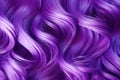 Purple Hair texture background closeup. Bright violet color curls, fashion hairstyle. Generative AI