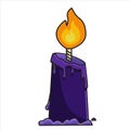 purple halloween candle vector illustration