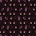 Purple Halloween Skull Pattern Vector Royalty Free Stock Photo