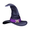 Purple Halloween witch hat with buckle cartoon vector illustration Royalty Free Stock Photo