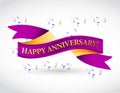 purple happy anniversary ribbon