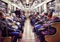 PURPLE HAZE - A dour look on the Kyiv Metro - UKRAINE Royalty Free Stock Photo