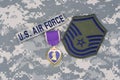 Purple Heart award on US AIR FORCE uniform