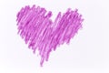 Purple heart crayon draw