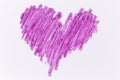Purple heart crayon draw