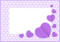 Purple hearts shape on purple pastel color soft for banner background copy space, many heart shape for banner valentines Royalty Free Stock Photo