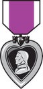 Purple heat medal of bravery Royalty Free Stock Photo