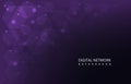 Purple Hexagon Digital Network Connection Internet Technology Background Royalty Free Stock Photo