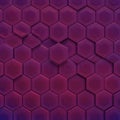 Purple hexagonal pattern with a 3D effect, creating a textured surface. Each hexagon Royalty Free Stock Photo