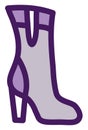 Purple high heeled boot, icon