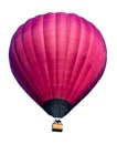 Purple hot air balloon with wicker basket isolated Royalty Free Stock Photo