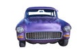 Purple hotrod sedan front