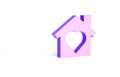 Purple House with heart inside icon isolated on white background. Love home symbol. Family, real estate and realty Royalty Free Stock Photo