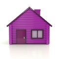 Purple house icon 3d illustration Royalty Free Stock Photo