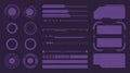 Purple HUD UI Elements Set Futuristic Sci-Fi Game Interface & Data Display Kit Royalty Free Stock Photo