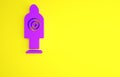 Purple Human target sport for shooting icon isolated on yellow background. Clean target with numbers for shooting range Royalty Free Stock Photo