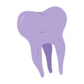 Purple human tooth.Vector hand drawn