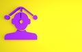 Purple Hypnosis icon isolated on yellow background. Minimalism concept. 3D render illustration