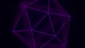 Purple icosahedron, Platonic solid. 3D rendering