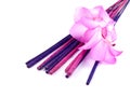 Purple incense and pink cactus flower Royalty Free Stock Photo