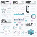 Purple infographics. Business vector elements, bars and graphs.