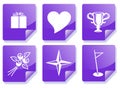 Purple information icon set Royalty Free Stock Photo