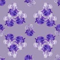Purple irises floral pattern Royalty Free Stock Photo